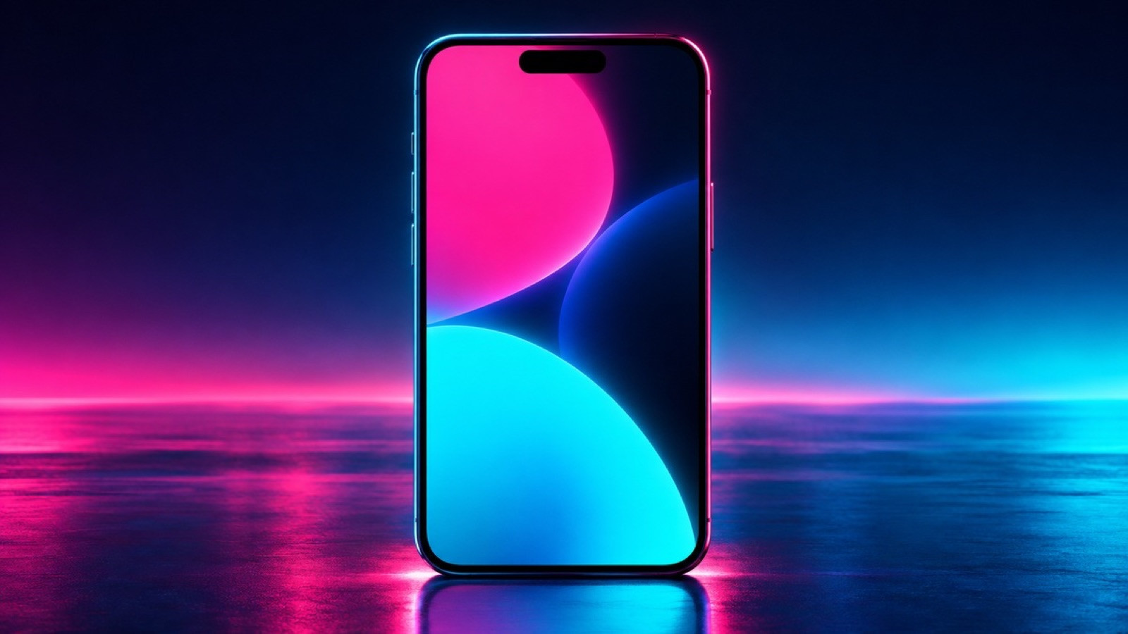 A generic smartphone shows three broad abstract color fields.